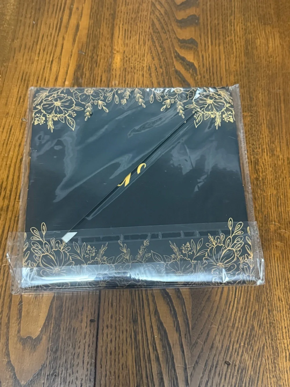 🆕 Black Card Box with Gold Foil Design, Paperboard 8”